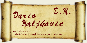 Dario Maljković vizit kartica